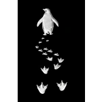 Kadın T-Shirt Penguen Baskılı Bisiklet Yaka Kısa kol yazlık Tişört - Görsel 3
