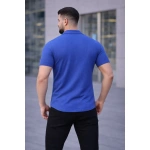 Erkek Waffle Kumaş Açık Yakalı Düğmeli Regular Fit Gömlek 2’li Set Siyah - Görsel 7