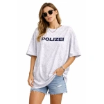 Kadın Asit Yıkamalı Oversize Tişört Bisiklet Yaka Kısa Kol T-shirt