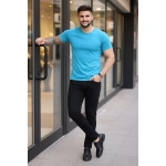 Erkek Body Tişört Bisiklet Yaka Slim Fit Likralı T-Shirt - Görsel 4