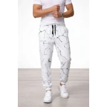 Erkek Dijital Baskılı Cepli Eşofman Alt Pantalon Üç İplik Pamuklu Lastik Paça