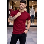 Erkek Bisiklet Yaka Tişört Kısa Kol Slim Fit Body 3'lü Set Siyah-Açık Mavi - Görsel 3
