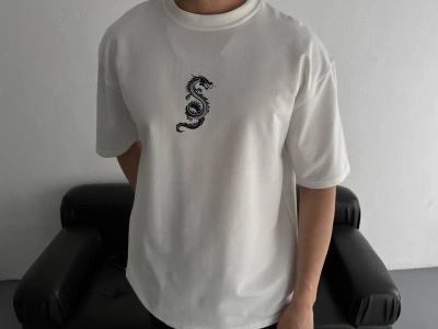 Erkek Ön ve Arka Baskılı T-Shirt Kısa Kol Bisiklet Yaka Regular Fit Tişört - Görsel 2
