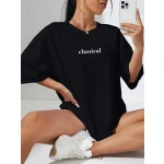 Kadın T-shirt Penye Compack Classical Baskılı Kısa kol Tişört