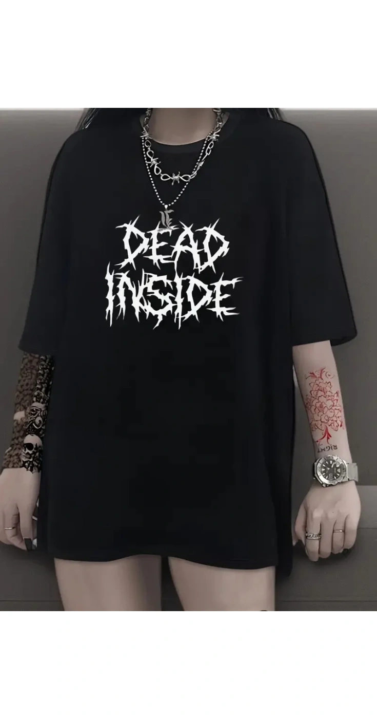 Kadın T-shirt Bisiklet Yaka Oversize Kısa Kollu Tişört