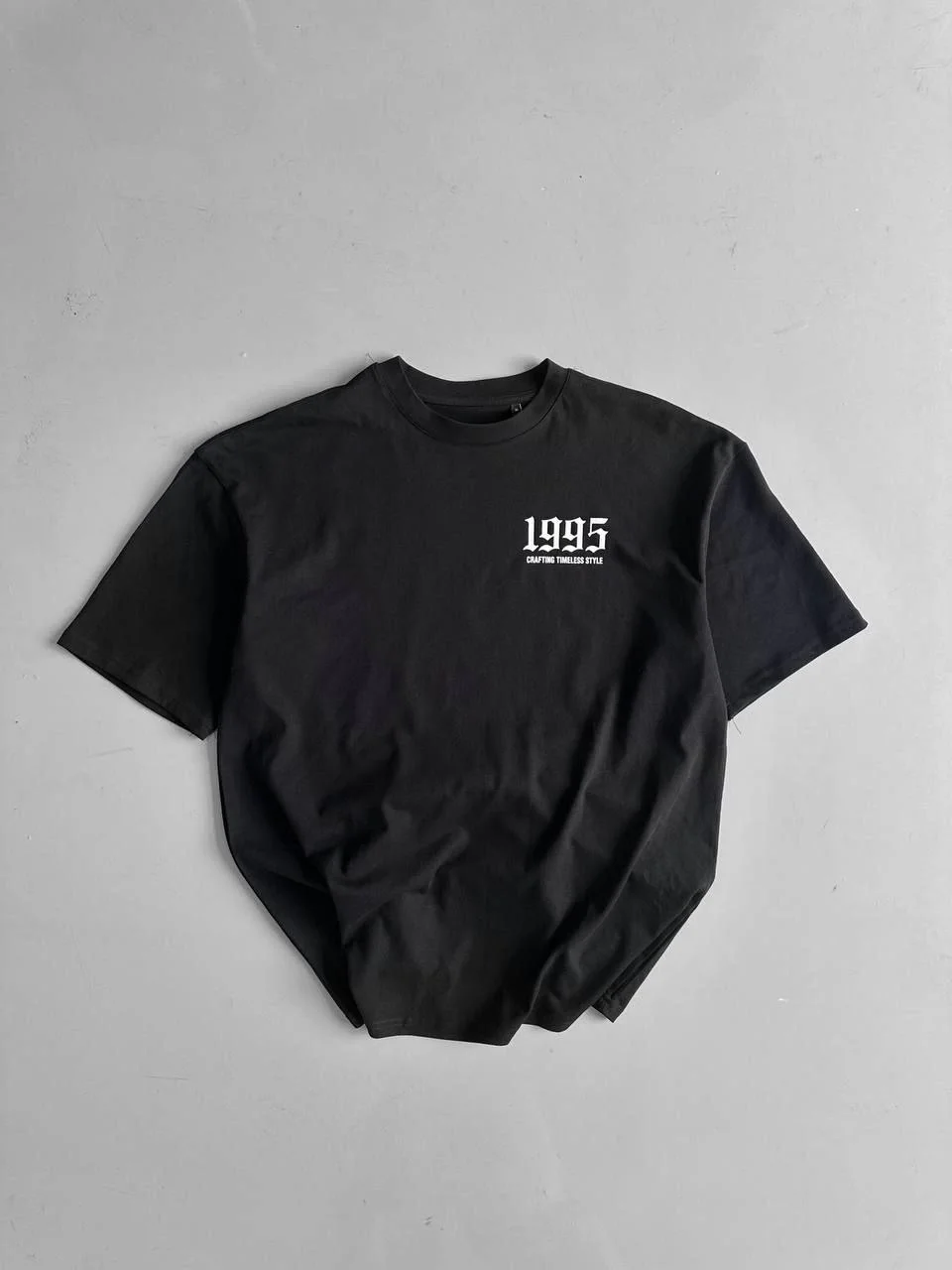 baskili-oversize-bisiklet-yaka-t-shirt-siyah-71672134-sw960sh1280 Erkek Baskılı T-Shirt Kısa Kol Bisiklet Yaka Regular Fit Yazlık Tişört - Görsel 1