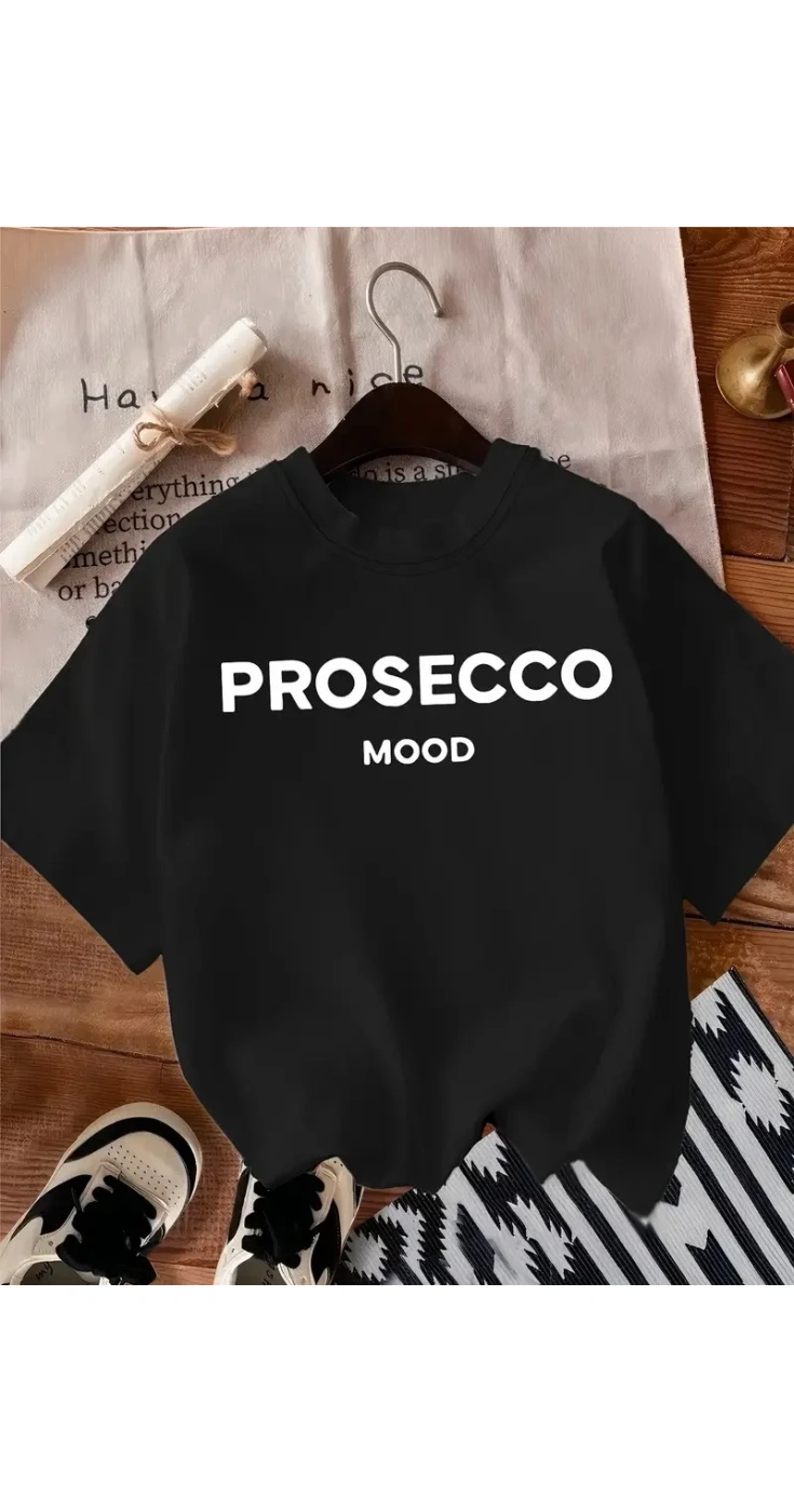 Kadın Baskılı Tişört Kısa Kol Bisiklet Yaka Ovarsize T-Shirt