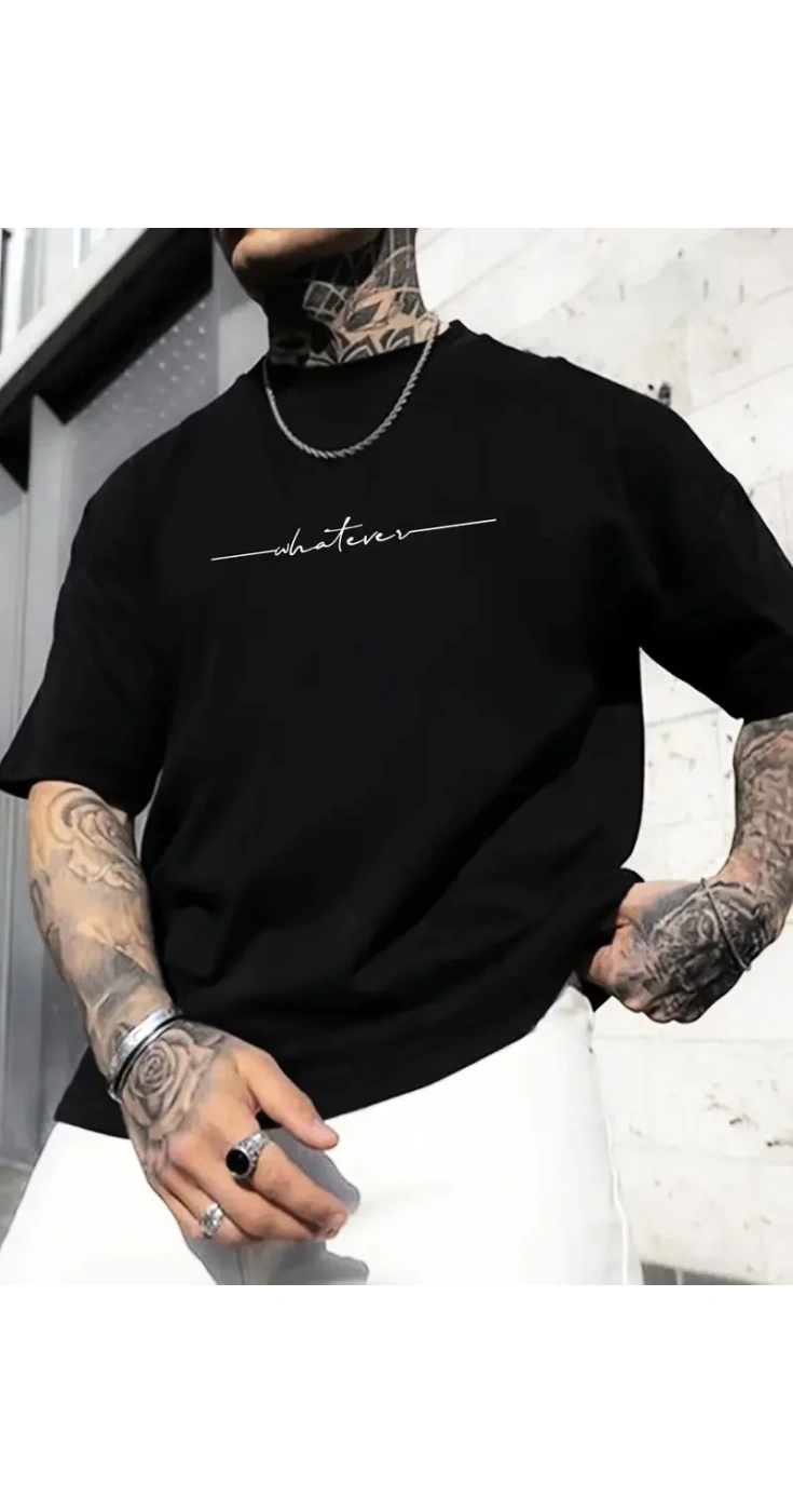 Erkek Baskılı T-Shirt Kısa Kol Bisiklet Yaka Regular Fit Yazlık Tişört