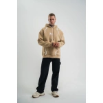 Erkek Baskılı Kapüşonlu Oversize 3 İplik Pamuklu SweatShirt Hoodie - Görsel 5