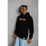 Erkek Armalı Baskılı Kapüşonlu üç iplik pamuklu Sweatshirt