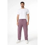 Erkek Baggy 3 İplik Kargo Cepli Eşofman Altı Ayarlanabilir Paça Pantolon - Görsel 3