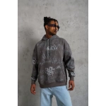 Erkek 3 İplik Pamuklu Kapüşonlu Kanguru Cepli Sweatshirt Hoodie