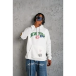Erkek Baskılı Kapüşonlu üç iplik pamuklu Sweatshirt