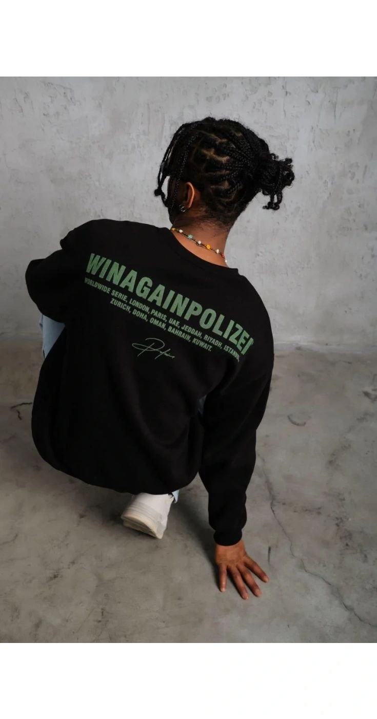 Erkek Oversize Sweatshirt Ön ve Sırt Baskılı 3 İplik Pamuklu