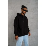 Erkek 3 İplik Pamuklu Kapüşonlu Kanguru Cepli Sweatshirt Hoodie - Görsel 2