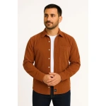 Erkek Fitilli Kadife Cepli Gömlek Oversize Rahat Kalıp - Görsel 4