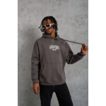 Erkek 3 İplik Pamuklu Baskılı Kapüşonlu Cepli Sweatshirt Hoodie - Görsel 2