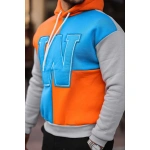 Erkek W Nakış İşlemeli Kapüşonlu üç iplik pamuklu Sweatshirt - Görsel 2