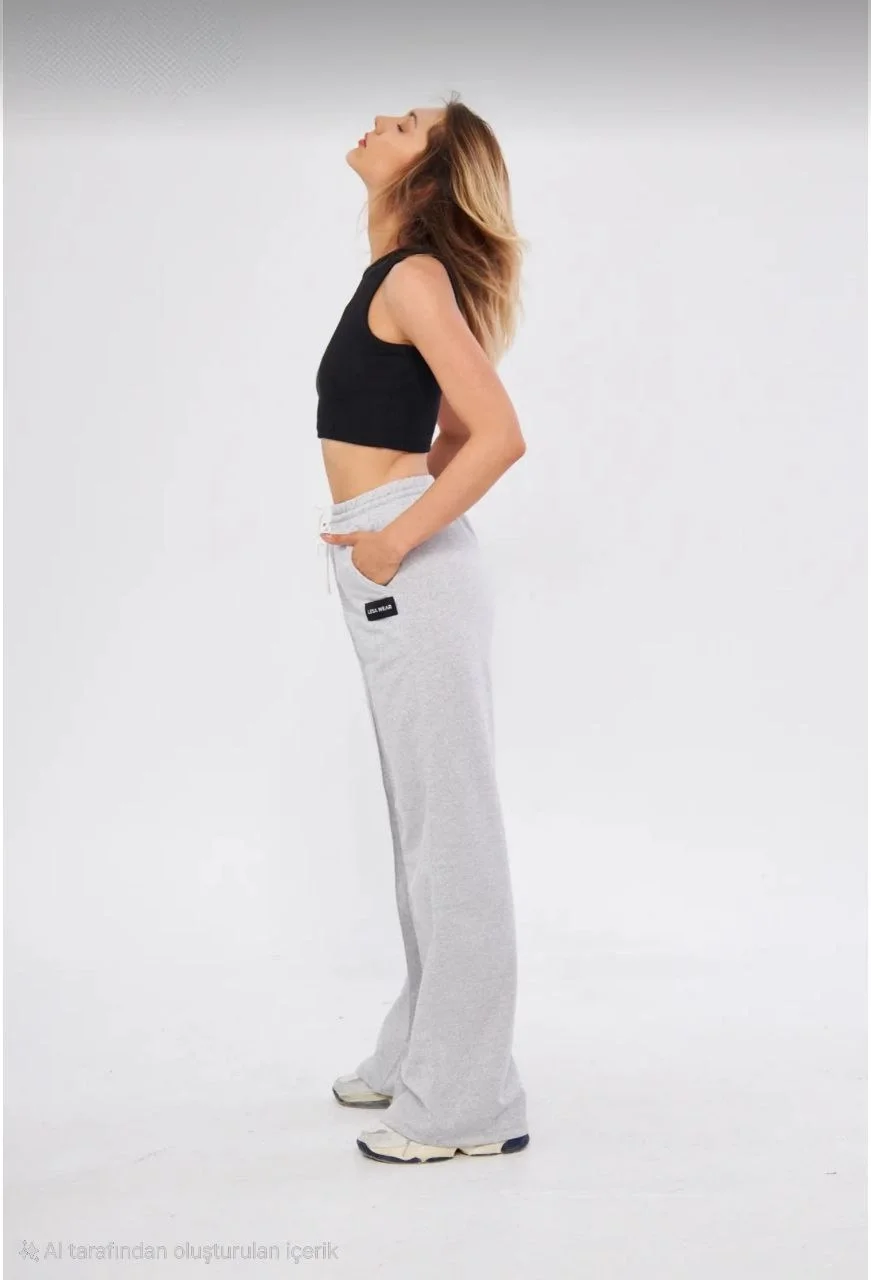 iki-iplik-bol-paca-esofman-pantalon-gri-70075670-sw871sh1280 İki iplik Bol Paça Eşofman Pantalon - Görsel 1