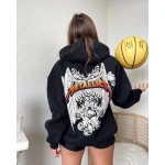 Kadın Baskılı Kapüşonlu Sweat