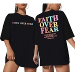 Kadın Baskılı T-Shirt Kısa Kol Bisiklet Yaka Ovarsize Rahat Kalıp Tişört - Görsel 5