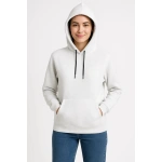 Kadın 3 İplik Pamuklu Kapüşonlu Kanguru Çepli SweatShirt hoodie - Görsel 4