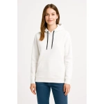 Kadın 3 İplik Pamuklu Kapüşonlu Kanguru Çepli SweatShirt hoodie - Görsel 5