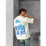 Erkek Ön ve Arka Baskılı T-Shirt Kısa Kol Bisiklet Yaka Regular Fit Tişört - Görsel 5