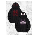 Örümcek Baskılı Sevgili Çift Kombini Kapüşonlu Sweatshirt & Hodie