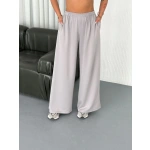 Kadın Osy Modal Yumuşak Kumaş Bisiklet Yaka T-shirt Bol paça Pantalon ikili Takım - Görsel 6