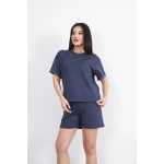 Osy Modal yumuşak dokulu Kumaş Kadın Bisiklet Yaka T-shirt Kısa Şort İkili Takım - Görsel 3