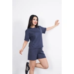 Osy Modal yumuşak dokulu Kumaş Kadın Bisiklet Yaka T-shirt Kısa Şort İkili Takım