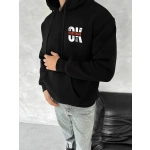 Erkek Kapüşonlu Kanguru Cepli Sweatshirt 3 İplik Pamuklu Baskılı Hoodie - Görsel 2