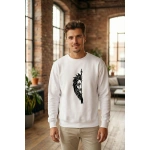 Sevgililer Günü Özel Bisiklet Yaka Aslan Baskılı Oversize Sweatshirt