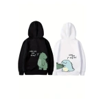 Sevgililer Günü Özel Unisex Kapüşonlu Baskılı Oversize Sweatshirt - Görsel 2