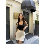 Kadın Su Yolu Çizgili kolay Kombinle Ne Bilir Mini Boy Etek - Görsel 4