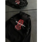 Kadın Kapüşonlu Kanguru Cepli Sweatshirt 3 İplik Pamuklu Baskılı Hoodie