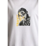 Kadın Baskılı T-Shirt Kısa Kol Bisiklet Yaka  Ovarsize Rahat Kalıp Günlük Tişört - Görsel 3