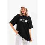 Kadın Baskılı Oversize T-Shirt - Görsel 5