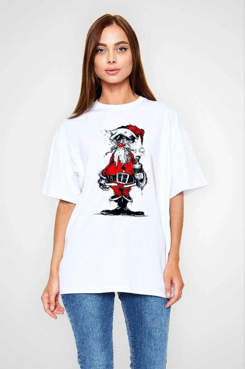 unisex-bisiklet-yaka-baskili-oversize-t-shirt-beyaz-12070142-sw853sh1280 kadın Bisiklet Yaka Baskılı Kısa kol Oversize T-Shirt - Görsel 1