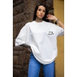 kadın Tişort Bisiklet Yaka Baskılı yazlık Kısa kol Oversize T-Shirt