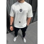 ERKEK  Bisiklet Yaka Baskılı  Kısa kol T-Shirt