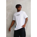 Erkek Bisiklet Yaka Baskılı Oversize T-Shirt - Görsel 2