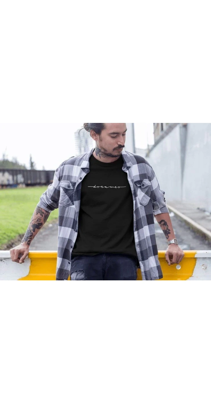 Erkek Tişort  Bisiklet Yaka Baskılı Kısa kol T-Shirt