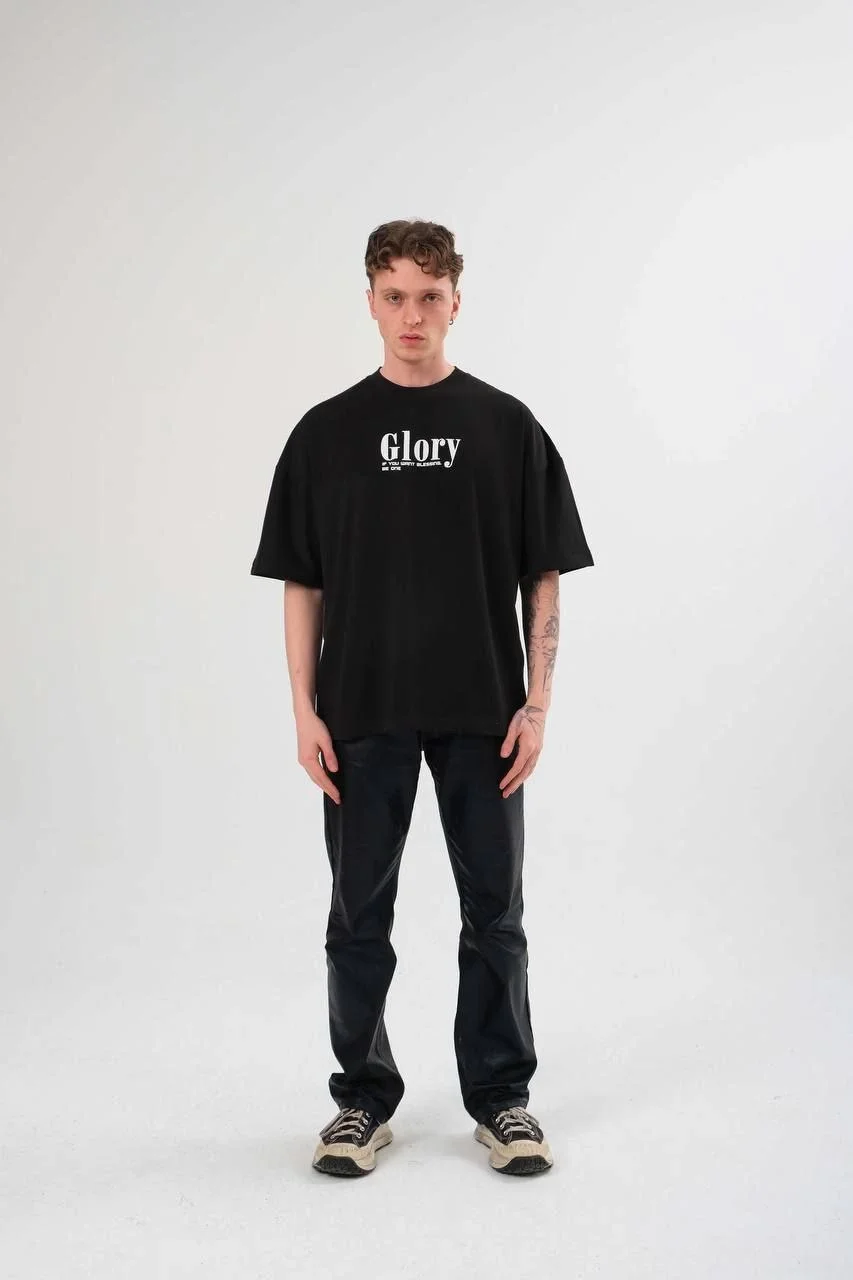 unisex-bisiklet-yaka-baskili-oversize-t-shirt-siyah-3568065-sw853sh1280 Erkek Bisiklet Yaka Baskılı Kısa kol Oversize T-Shirt - Görsel 1
