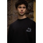 Erkek Bisiklet Yaka Baskılı Oversize Kısa kol T-Shirt - Görsel 2