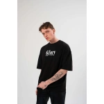 Erkek Bisiklet Yaka Baskılı Kısa kol Oversize T-Shirt - Görsel 2