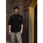 Erkek Bisiklet Yaka Baskılı Oversize Kısa kol T-Shirt