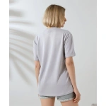 Kadın Bisiklet Yaka Baskılı Slim Fit T-Shirt - Görsel 7