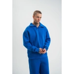 Erkek Açık Yakalı Oversize 3 İplik Pamuklu Sweatshirt - Görsel 2